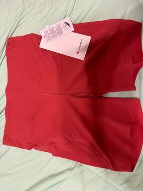 lululemon athletica Red High-Rise Bike Shorts